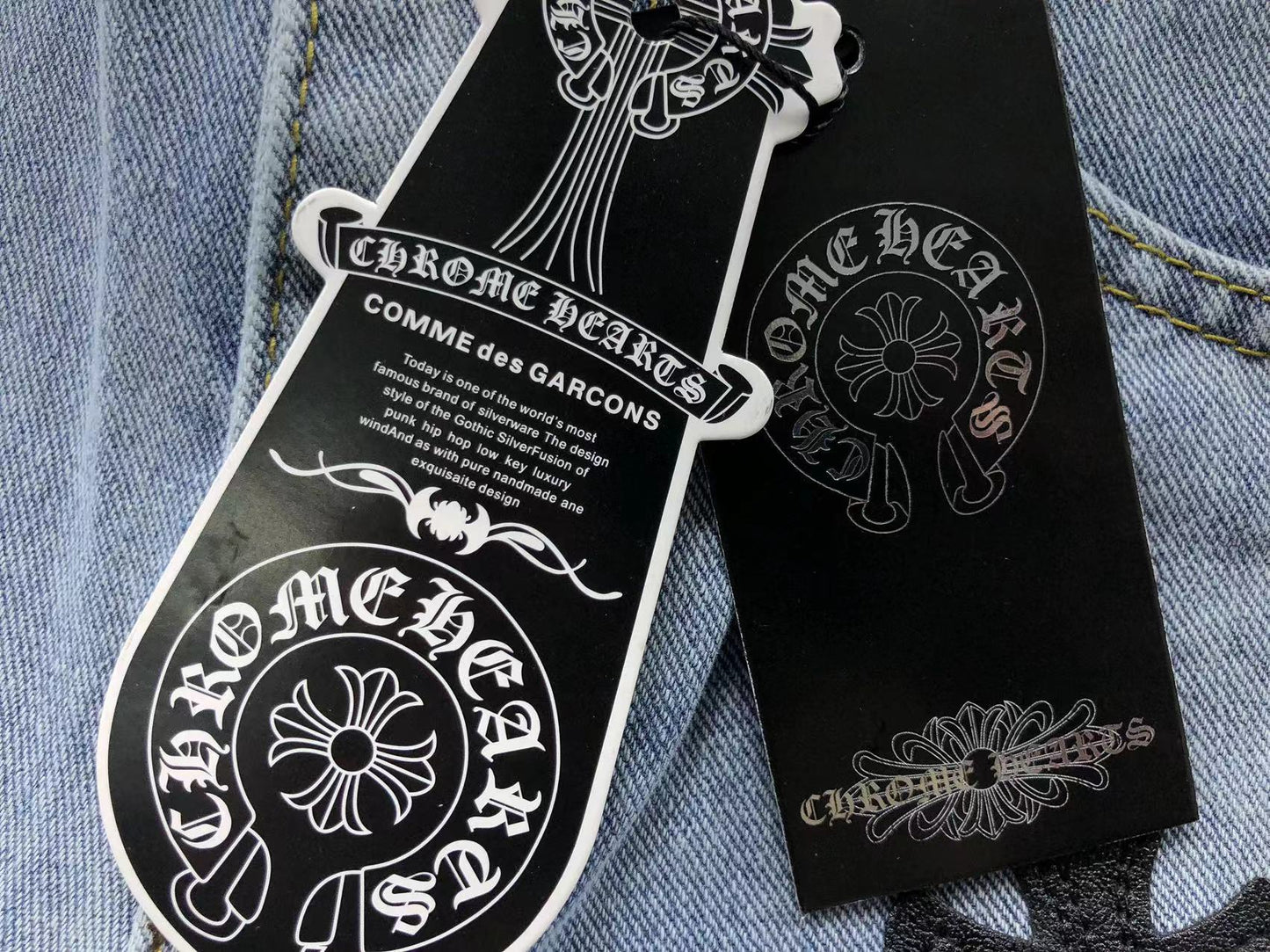 Chrome Hearts Cross Patch Jeans Blue