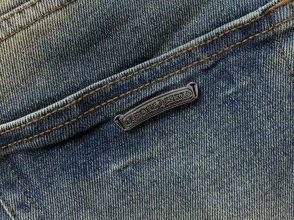 Chrome Hearts Cross Patch Jeans Blue Washed