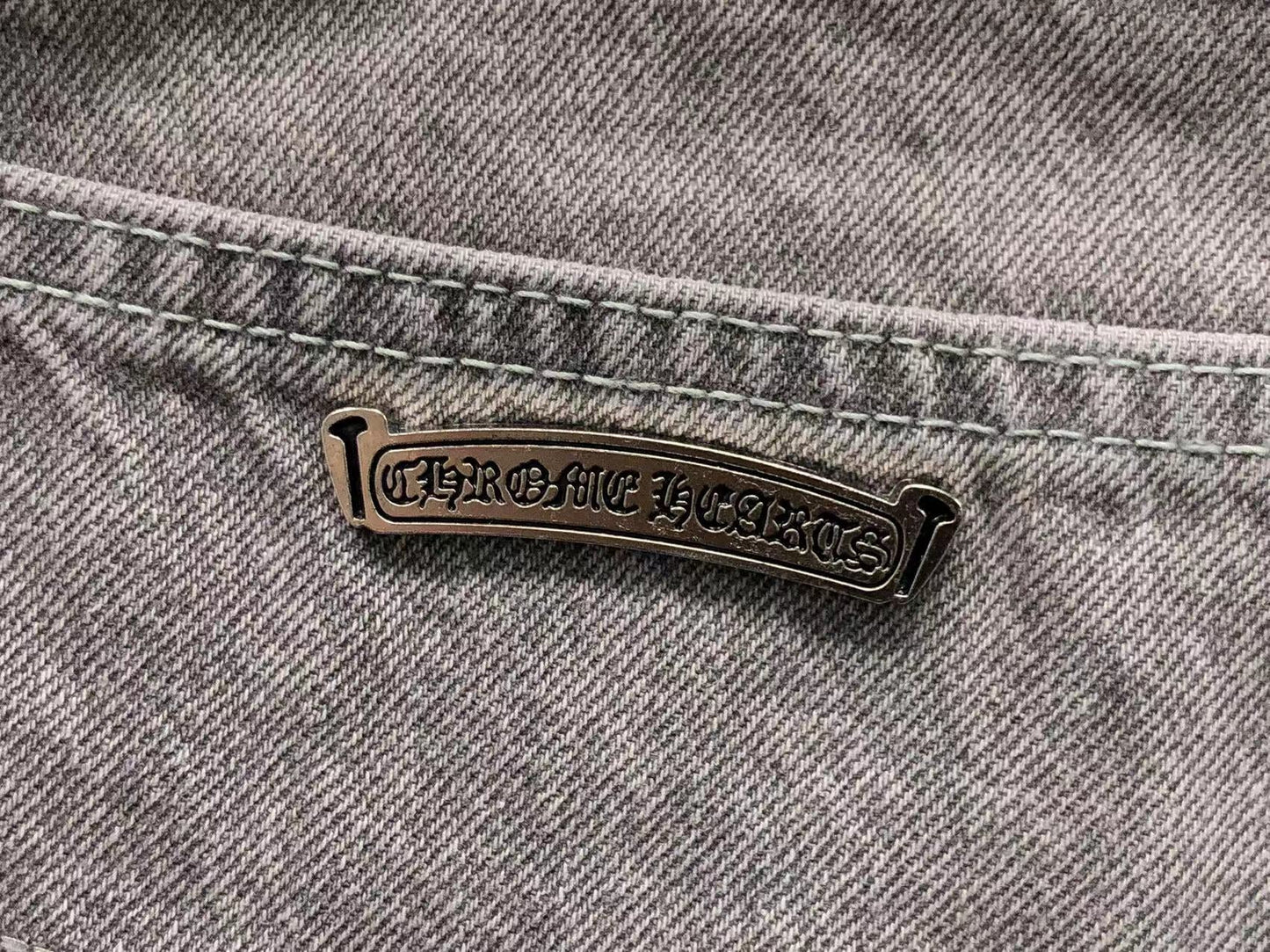Chrome Hearts Cross Patch Jeans Grey