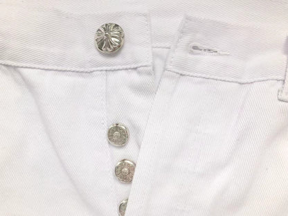 Chrome Hearts Zebra Cross Patch Jeans White
