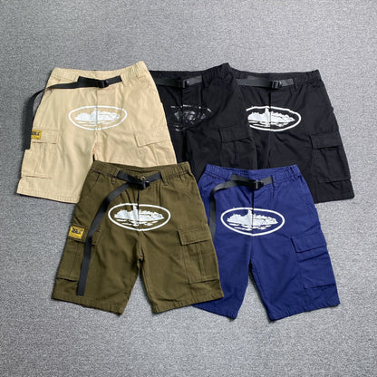 Corteiz Alcatraz Cargo Shorts Beige