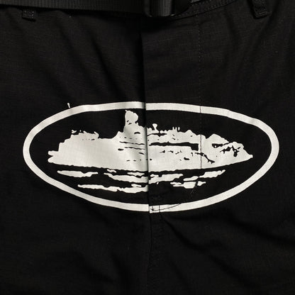 Corteiz Alcatraz Cargo Shorts Black