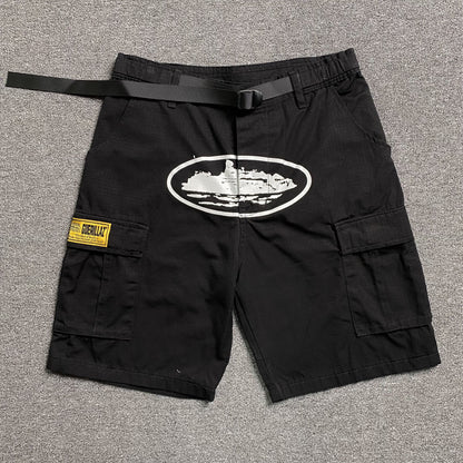 Corteiz Alcatraz Cargo Shorts Black