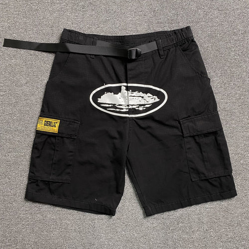 Corteiz Alcatraz Cargo Shorts Black