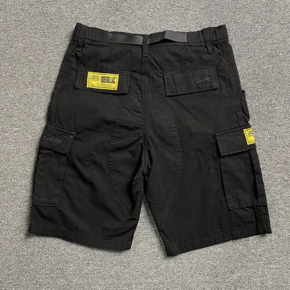 Corteiz Alcatraz Cargo Shorts Triple Black