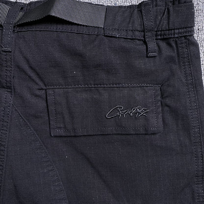 Corteiz Alcatraz Cargo Shorts Triple Black