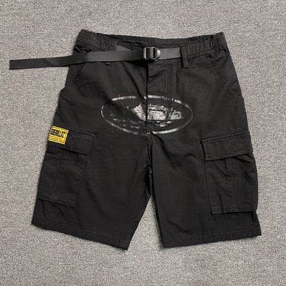 Corteiz Alcatraz Cargo Shorts Triple Black
