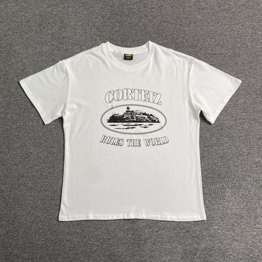 CORTEIZ ALCATRAZ RULES THE WORLD TEE WHITE