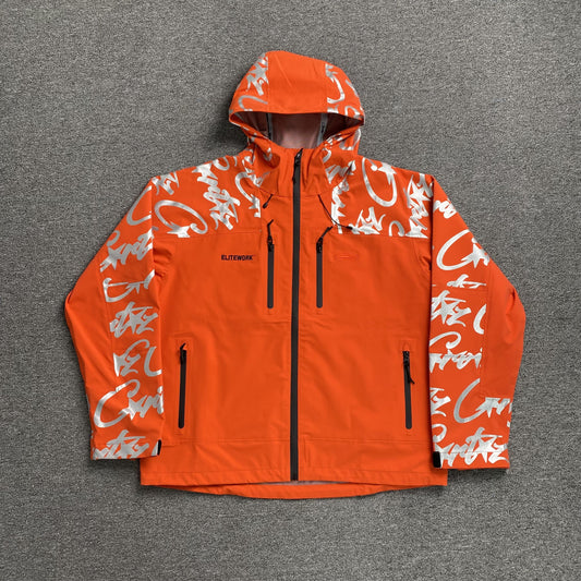 Corteiz Elitework Waterproof Shell Jacket Orange