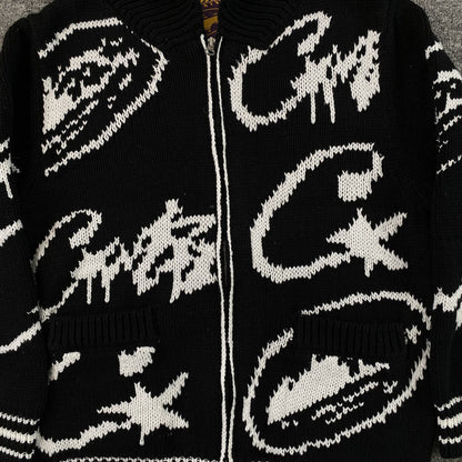 Corteiz VVS Jacquard Knit Zip Black