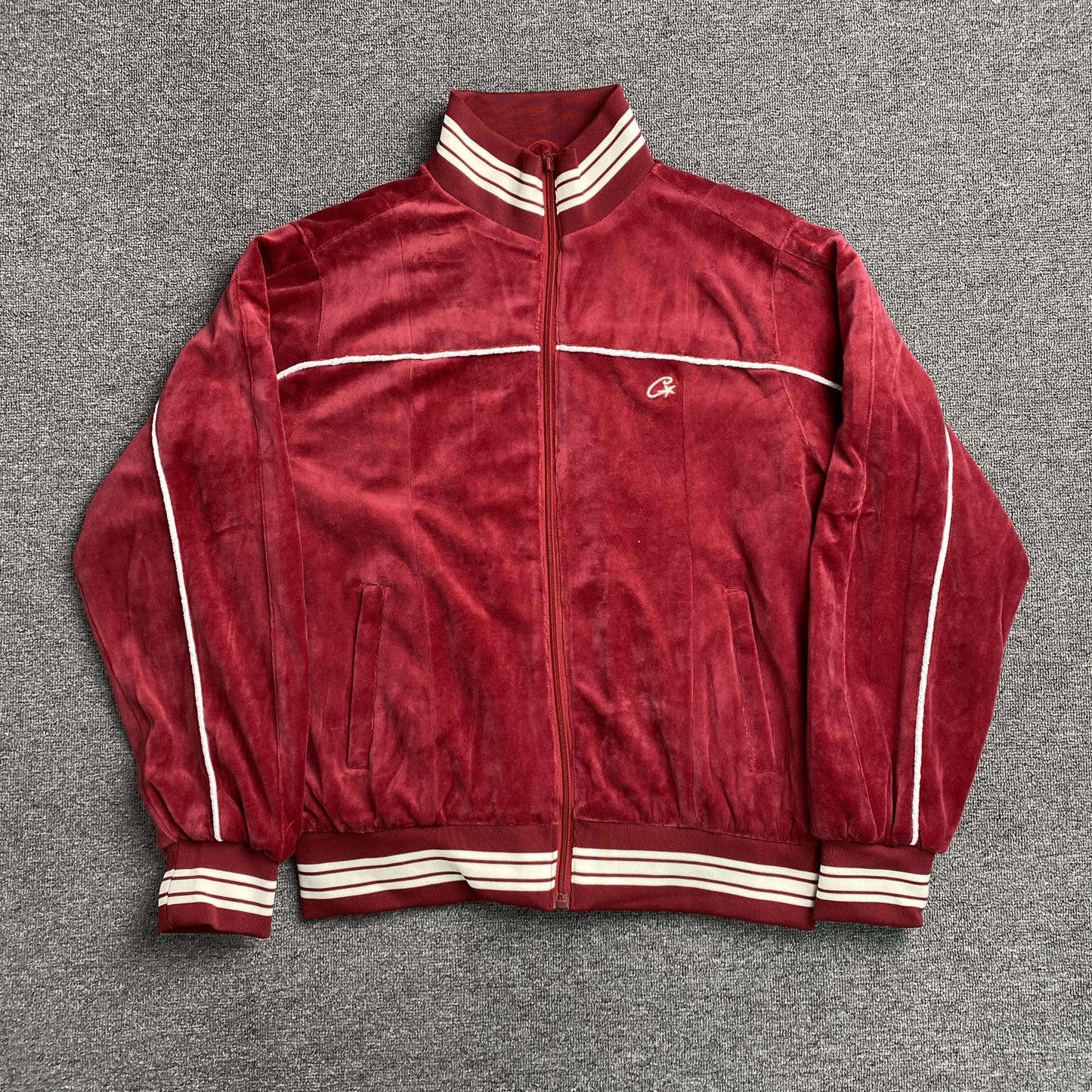 Corteiz VVS Uptown Jacket Burgundy