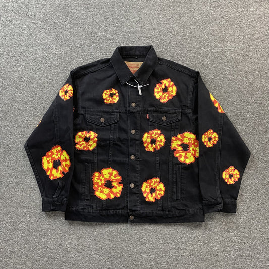 Denim Tears X Offset Wreath Denim Jacket Black