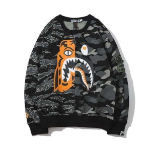 Bape X Undefeated Tiger Shark Half Crewneck
