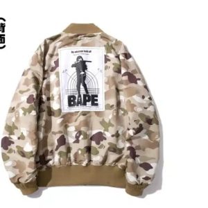 Bape Head Military Style Double-Sided Wear Desert Camouflage Jacket