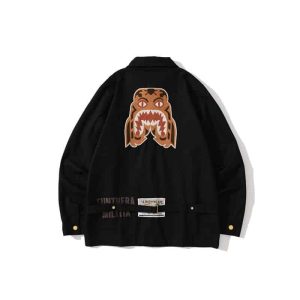 A Bathnig Ape Tiger Shark Coach Jacket Black