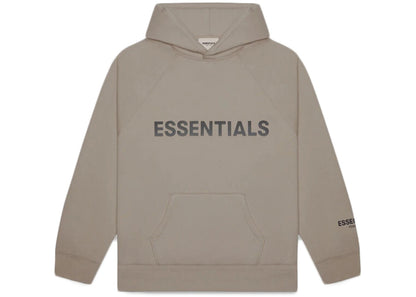 FEAR OF GOD ESSENTIALS APPLIQUE LOGO HOODIE TAUPE