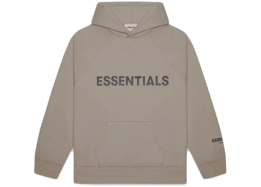 FEAR OF GOD ESSENTIALS APPLIQUE LOGO HOODIE TAUPE