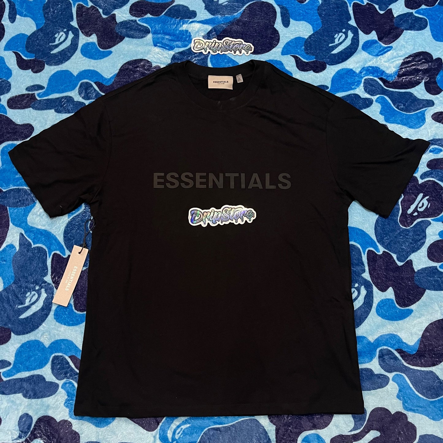 Fear Of God Essentials Applique Logo T-Shirt Black