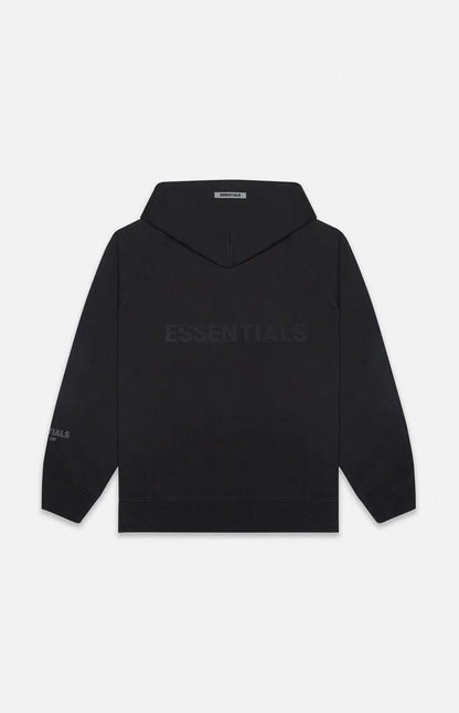 FEAR OF GOD ESSENTIALS APPLIQUE LOGO ZIP UP BLACK