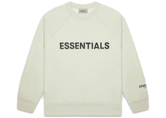 FEAR OF GOD ESSENTIALS CREWNECK APPLIQUE LOGO ALFALFA SAGE