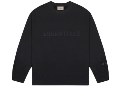 FEAR OF GOD ESSENTIALS CREWNECK APPLIQUE LOGO BLACK