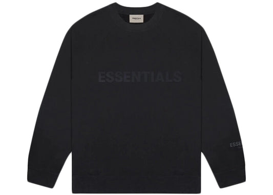 FEAR OF GOD ESSENTIALS CREWNECK APPLIQUE LOGO BLACK