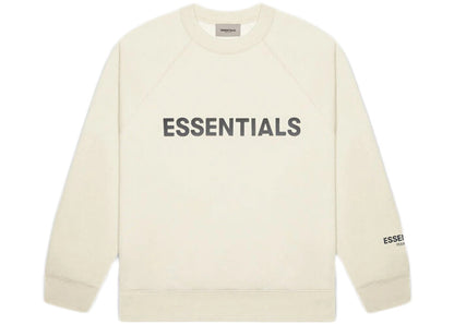 FEAR OF GOD ESSENTIALS CREWNECK APPLIQUE LOGO BUTTERCREAM