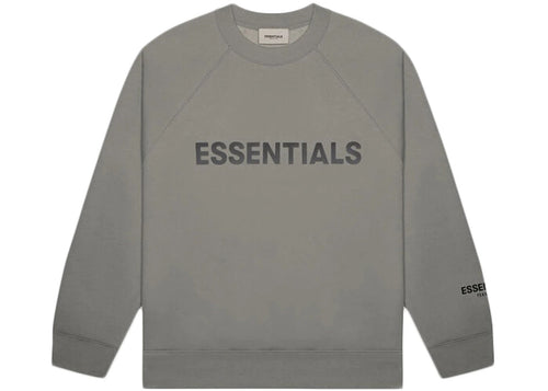 FEAR OF GOD ESSENTIALS CREWNECK APPLIQUE LOGO CEMENT