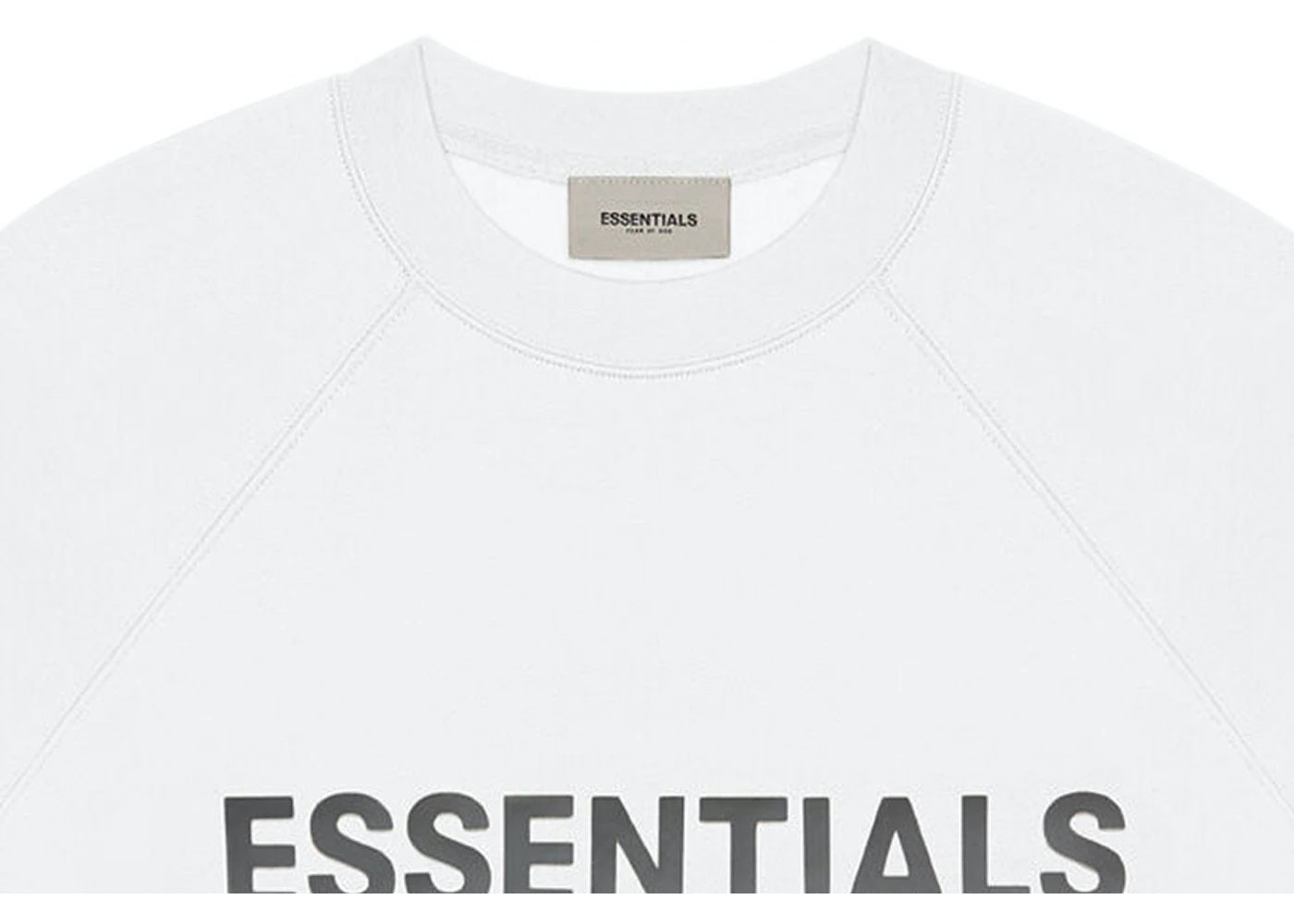 FEAR OF GOD ESSENTIALS CREWNECK APPLIQUE LOGO WHITE