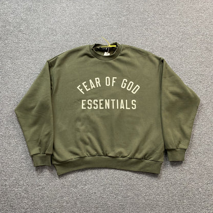 FEAR OF GOD ESSENTIALS CREWNECK MILITARY
