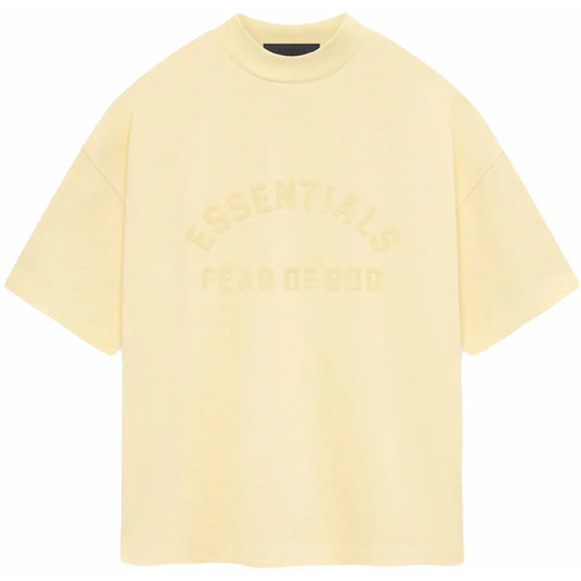 FEAR OF GOD ESSENTIALS HEAVY JERSEY CREWNECK TEE GARDEN YELLOW