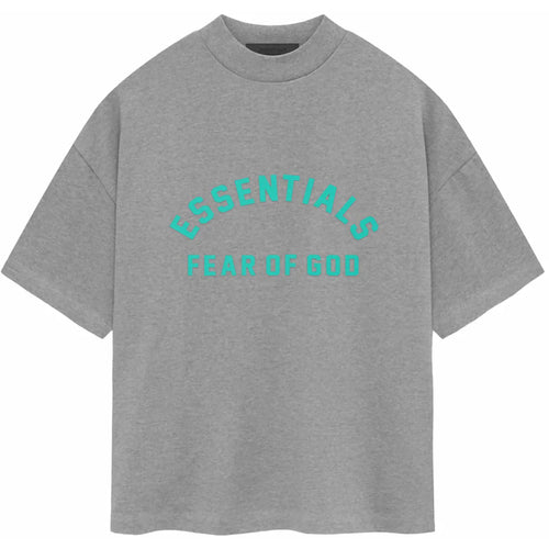 FEAR OF GOD ESSENTIALS HEAVY JERSEY TEE DARK HEATHER OATMEAL