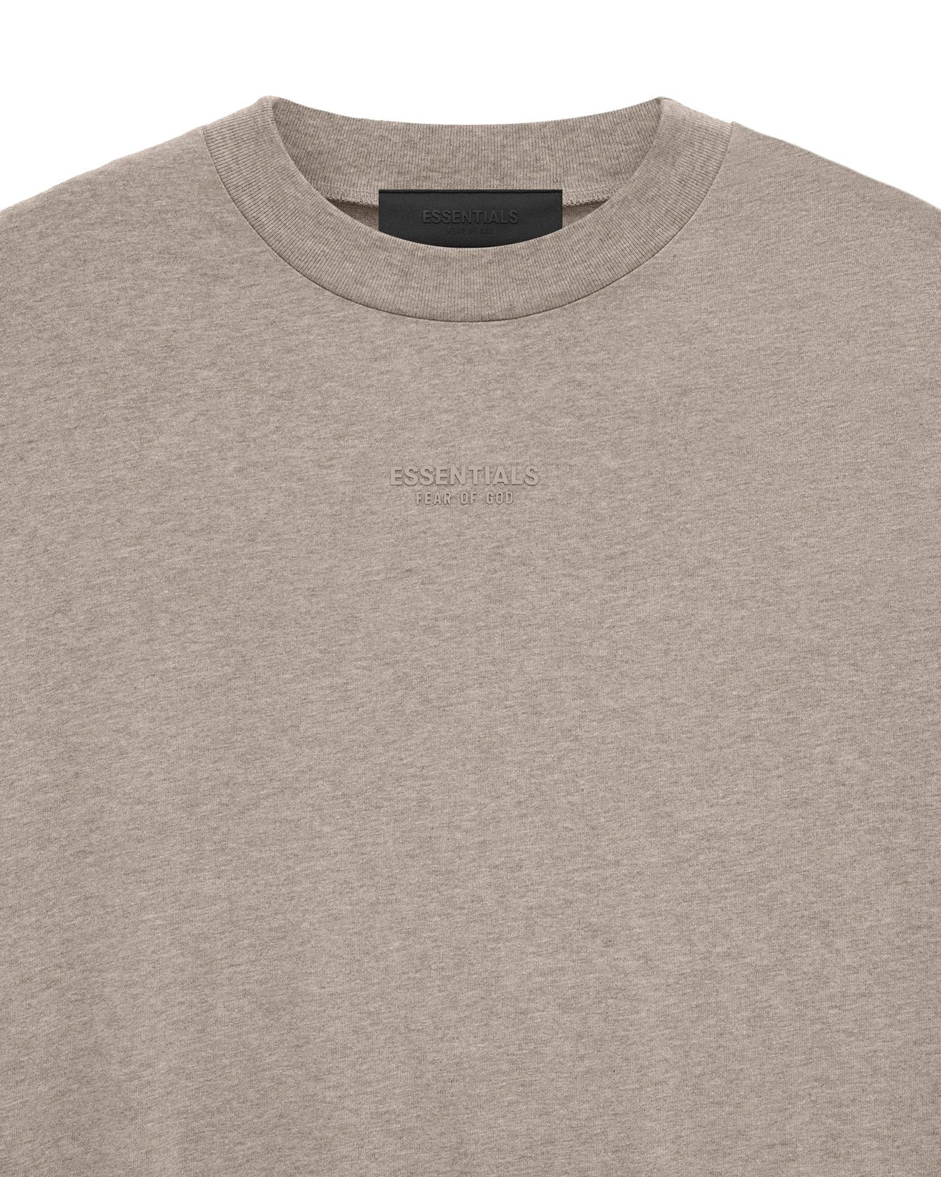 FEAR OF GOD ESSENTIALS SMALL LOGO TEE CORE HEATHER