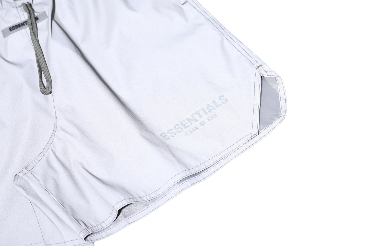 FEAR OF GOD ESSENTIALS VOLLEY SHORTS SILVER REFLECTIVE