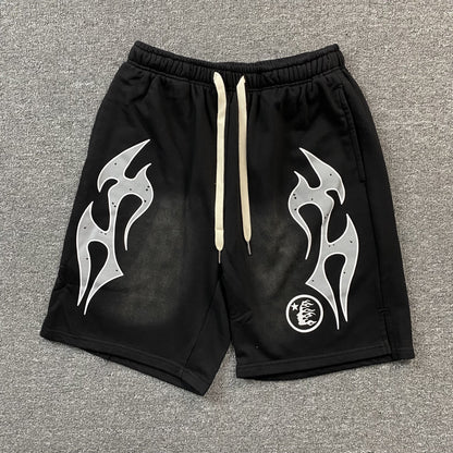 Hellstar Flame Shorts Black
