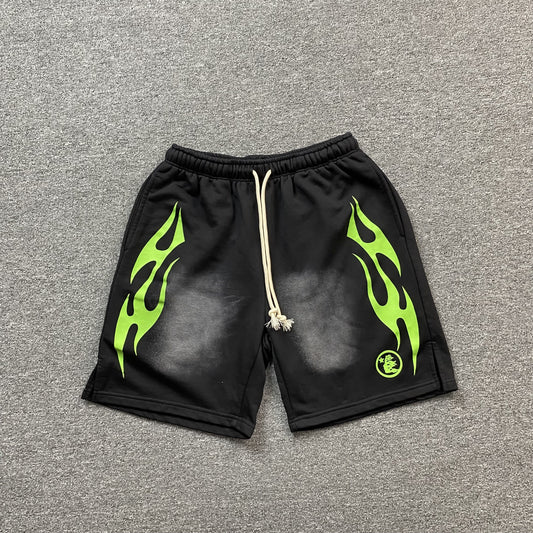 Hellstar Flame Shorts Black