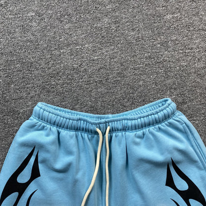 Hellstar Flame Shorts Blue