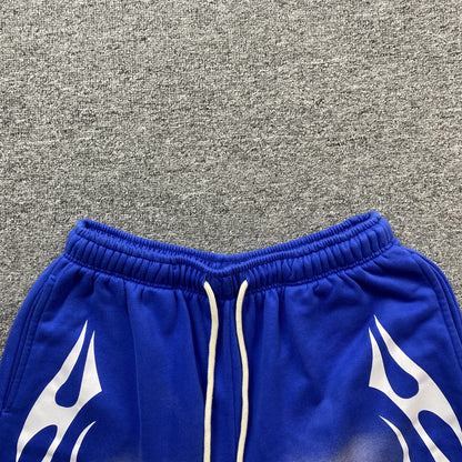 Hellstar Flame Shorts Blue