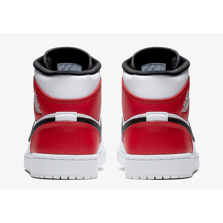 JORDAN 1 MID WHITE BLACK GYM RED