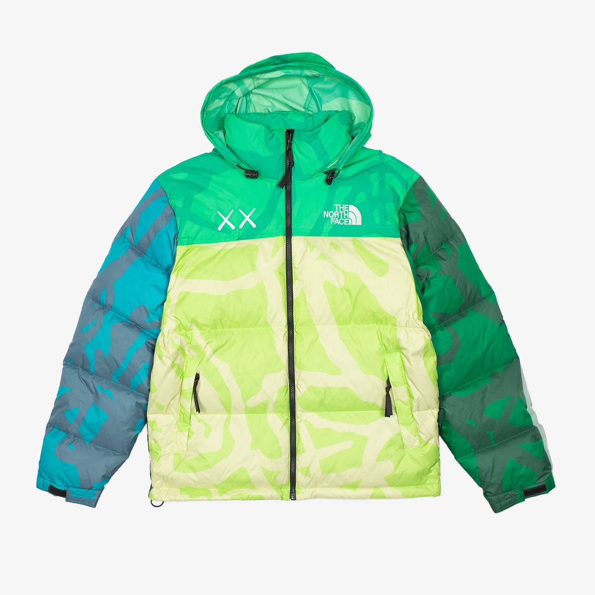 KAWS X THE NORTH FACE RETRO 1996 NUPTSE JACKET SAFETY GREEN