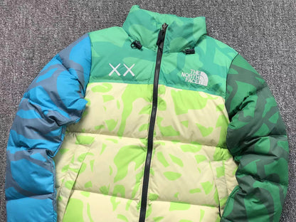KAWS X THE NORTH FACE RETRO 1996 NUPTSE JACKET SAFETY GREEN