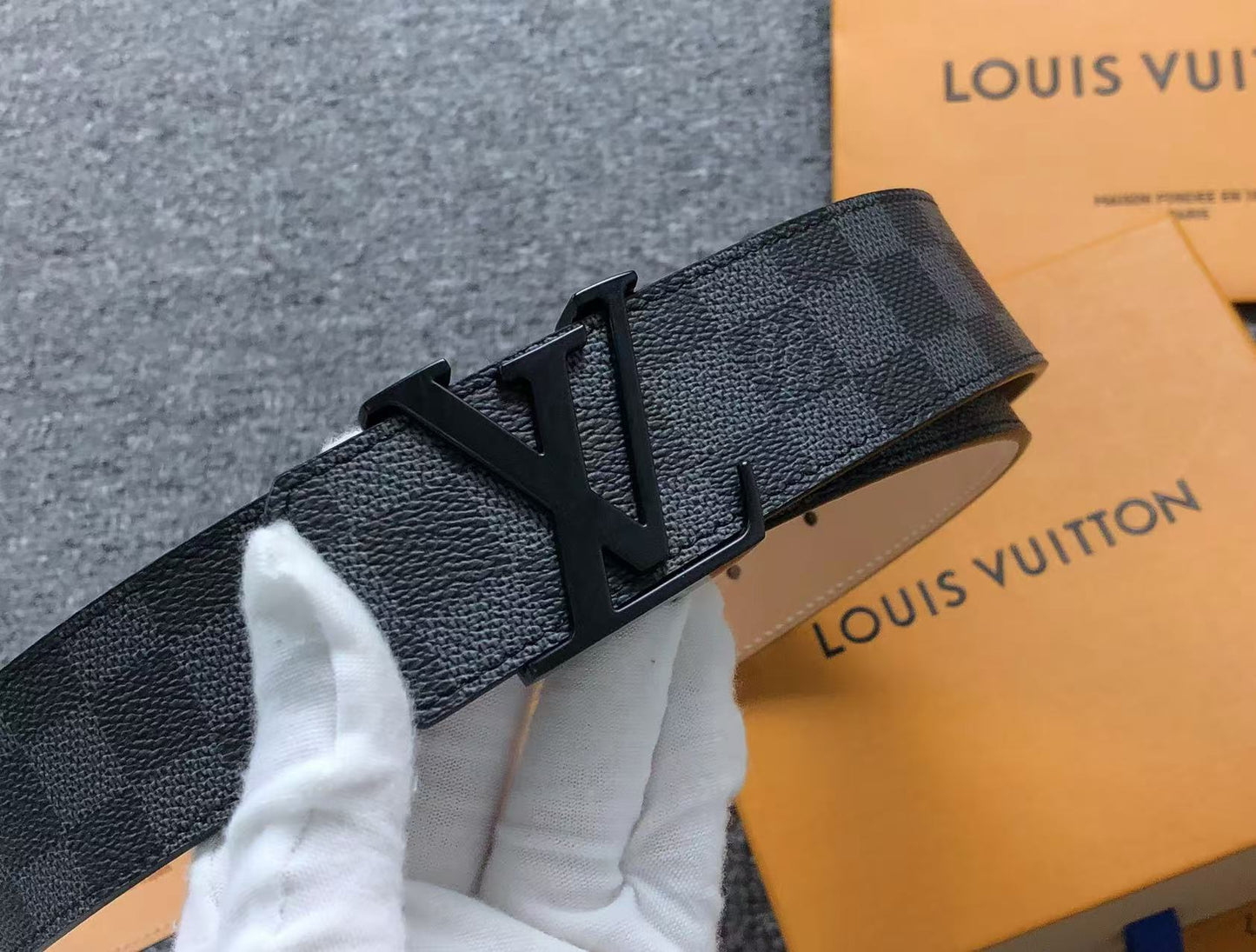 Louis Vuitton Damier Graphite LV Initials Belt