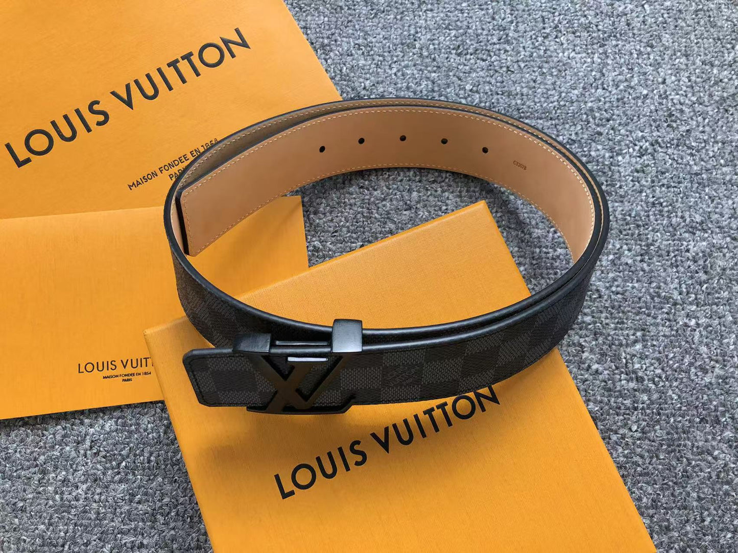 Louis Vuitton Damier Graphite LV Initials Belt