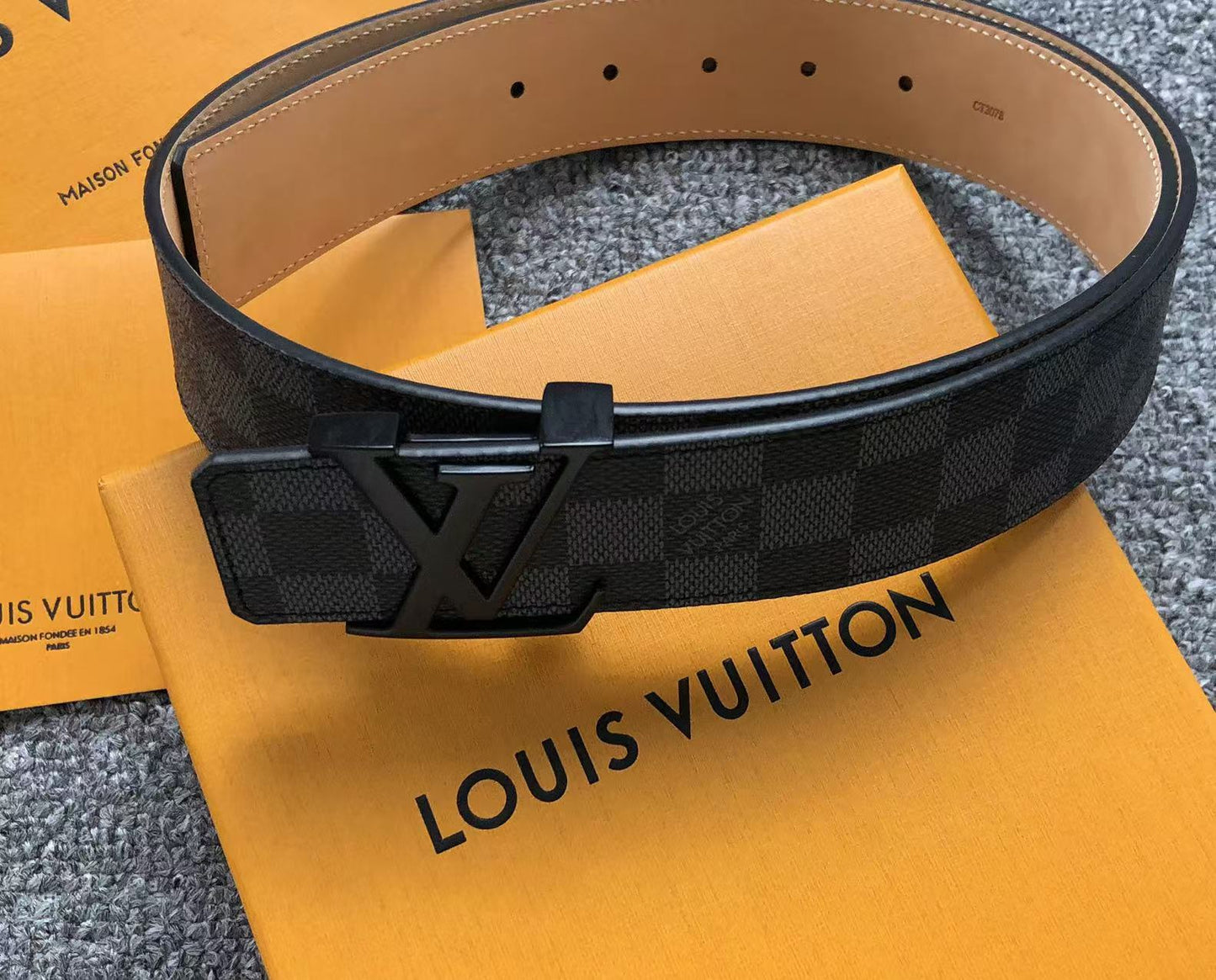 Louis Vuitton Damier Graphite LV Initials Belt