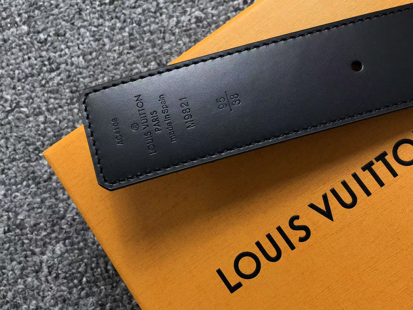 Louis Vuitton Monogram Silver LV Initials Belt Brown