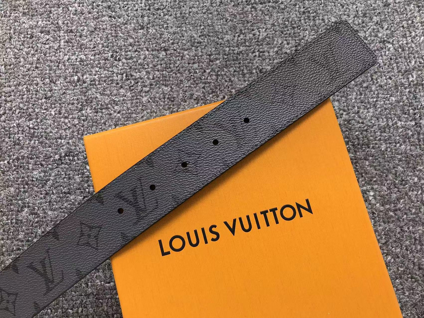 Louis Vuitton Monogram Silver LV Initials Belt Grey
