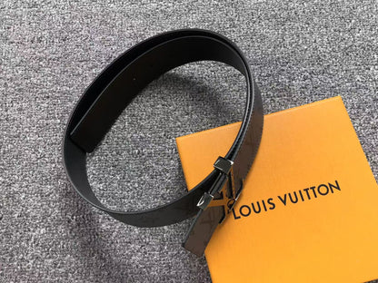Louis Vuitton Monogram Silver LV Initials Belt Grey
