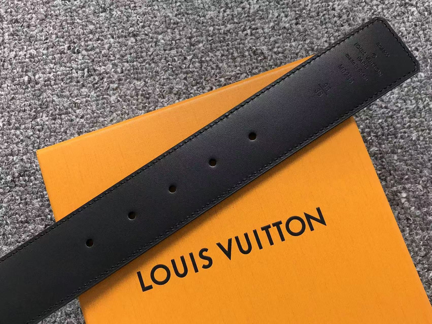 Louis Vuitton Monogram Silver LV Initials Belt Grey