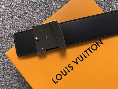 Louis Vuitton Monogram Silver LV Initials Belt Grey