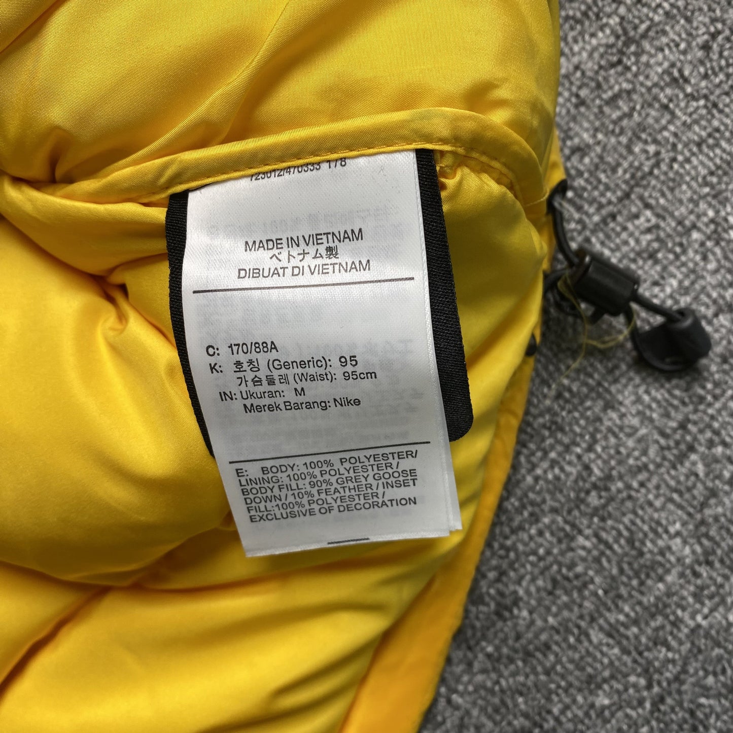 NIKE X NOCTA SUNSET PUFFER JACKET YELLOW